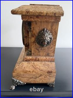Seth Thomas Adamantine Mantel Clock 2-Column Light Tortoise Shell Finish 1896