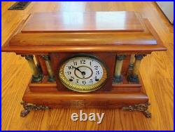 Seth Thomas Adamantine Mantel Clock adamantine finish 19th-20th century pillars