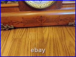 Seth Thomas Adamantine Mantel Clock adamantine finish 19th-20th century pillars