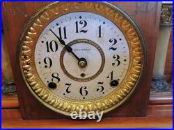 Seth Thomas Adamantine Mantel Clock adamantine finish 19th-20th century pillars