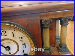 Seth Thomas Adamantine Mantel Clock adamantine finish 19th-20th century pillars