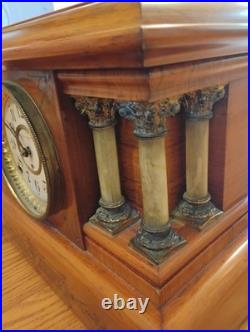 Seth Thomas Adamantine Mantel Clock adamantine finish 19th-20th century pillars