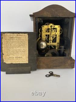 Seth Thomas Adamantine Mantle Clock 1900s With Key Antique