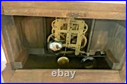 Seth Thomas Adamantine Mantle Clock 6-Pillar & Ornate Brass Accents Vintage