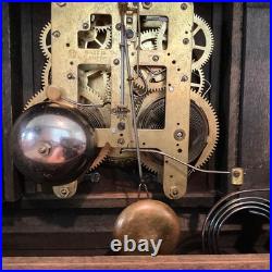 Seth Thomas Adamantine Mantle Clock 6-Pillar & Ornate Brass Accents Vintage