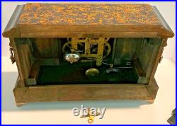 Seth Thomas Adamantine Mantle Clock 6-Pillar & Ornate Brass Accents Vintage