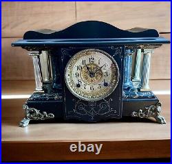 Seth Thomas Adamantine Mantle Clock Shasta Model 35 c1900 with Bob & Key 2/Restore