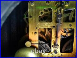 Seth Thomas Adamantine Mantle Clock WORKS withKey & Pendulum Lion Head Antique