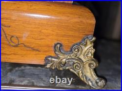 Seth Thomas Adamantine Wood CASE 4 MARBLE Column Mantle Clock BEAUTIFUL