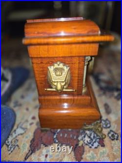 Seth Thomas Adamantine Wood CASE 4 MARBLE Column Mantle Clock BEAUTIFUL