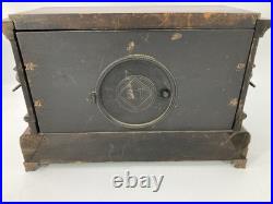 Seth Thomas Adamantine Wood CASE 4 MARBLE Column Mantle Clock Working WithKey Seth Thomas Adamantine Wood CASE 4 MARBLE Column Mantle Clock Working WithKey