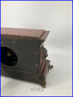Seth Thomas Adamantine Wood CASE 4 MARBLE Column Mantle Clock Working WithKey Seth Thomas Adamantine Wood CASE 4 MARBLE Column Mantle Clock Working WithKey