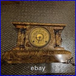 Seth Thomas Amazing Antique Seth Thomas Adamantine Mantle Clock 1898. As is