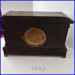 Seth Thomas Antique Adamantine 6-Pillar Mantle Clock with Lions Heads 1901 Era