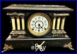 Seth Thomas Antique Adamantine CLAY Mantle Clock 1914 half hour chime Works well