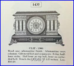Seth Thomas Antique Adamantine CLAY Mantle Clock 1914 half hour chime Works well
