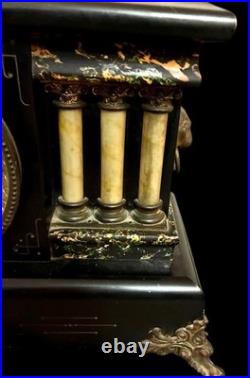 Seth Thomas Antique Adamantine CLAY Mantle Clock 1914 half hour chime Works well