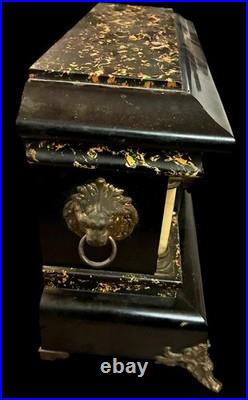 Seth Thomas Antique Adamantine CLAY Mantle Clock 1914 half hour chime Works well