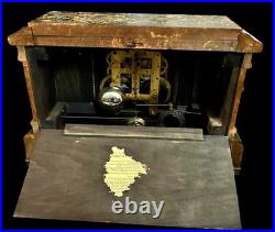 Seth Thomas Antique Adamantine CLAY Mantle Clock 1914 half hour chime Works well