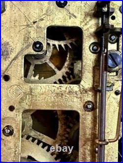 Seth Thomas Antique Adamantine CLAY Mantle Clock 1914 half hour chime Works well