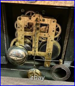 Seth Thomas Antique Adamantine CLAY Mantle Clock 1914 half hour chime Works well