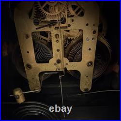 Seth Thomas Antique Black Brass Mantel Clock Mechanical Movement Pendulum