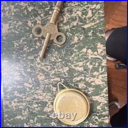 Seth Thomas Antique Black Brass Mantel Clock Mechanical Movement Pendulum