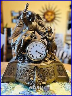 Seth Thomas Antique CHILD & ANGEL Figural Mantel Clock NOT TESTED