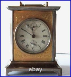 Seth Thomas Antique Joker Carriage Clock Nickel Plate Brass WithAlarm Needs TLC