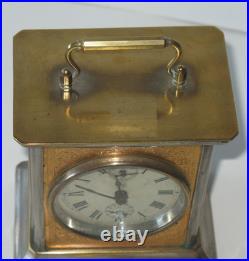 Seth Thomas Antique Joker Carriage Clock Nickel Plate Brass WithAlarm Needs TLC