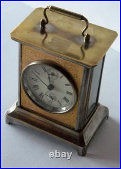 Seth Thomas Antique Joker Carriage Clock Nickel Plate Brass WithAlarm Needs TLC