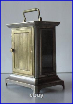Seth Thomas Antique Joker Carriage Clock Nickel Plate Brass WithAlarm Needs TLC