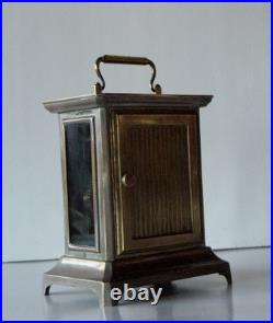 Seth Thomas Antique Joker Carriage Clock Nickel Plate Brass WithAlarm Needs TLC