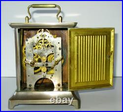 Seth Thomas Antique Joker Carriage Clock Nickel Plate Brass WithAlarm Needs TLC