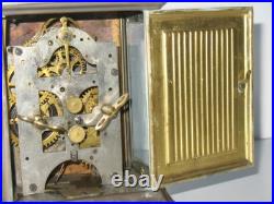 Seth Thomas Antique Joker Carriage Clock Nickel Plate Brass WithAlarm Needs TLC