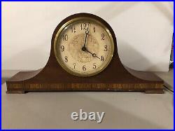 Seth Thomas Antique Lynton 1E Tambour Wooden Mantle Clock