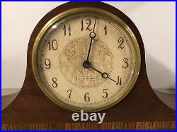 Seth Thomas Antique Lynton 1E Tambour Wooden Mantle Clock