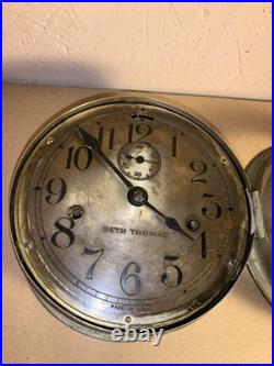 Seth Thomas Antique Metal Maritime Ships Clock Made in USA (Read Description)