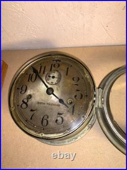 Seth Thomas Antique Metal Maritime Ships Clock Made in USA (Read Description)