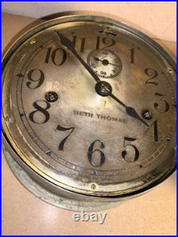 Seth Thomas Antique Metal Maritime Ships Clock Made in USA (Read Description)