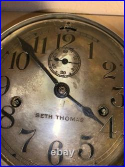 Seth Thomas Antique Metal Maritime Ships Clock Made in USA (Read Description)