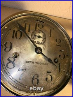 Seth Thomas Antique Metal Maritime Ships Clock Made in USA (Read Description)