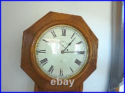 Seth Thomas Antique Regulator Solid Oak Wood Wall Regulator Clock (53 tall)
