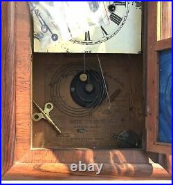 Seth Thomas Antique Shelf Mantle clock Reverse Painted Civil War Era 1800's