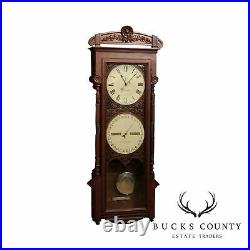 Seth Thomas Antique Victorian Walnut # 11 Office Calendar Clock