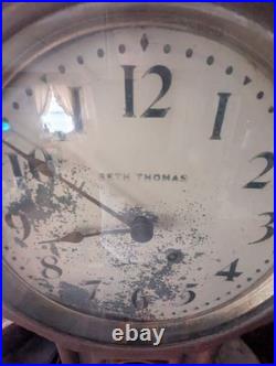Seth Thomas Antique Wall Clock Octagon Top Working Original Dial & Pendulu