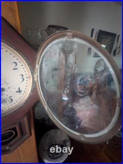 Seth Thomas Antique Wall Clock Octagon Top Working Original Dial & Pendulu