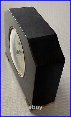 Seth Thomas Art Deco Black Bakelite Wind Up Alarm Desk Clock TESTED WORKS 4.5