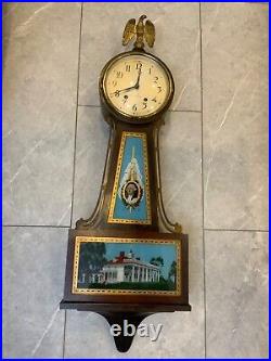 Seth Thomas Banjo George Washington Wall Clock Mt Vernon-DELAWARE org Box Non wk