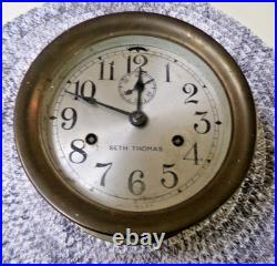 Seth Thomas Brass Maritime Clock, Double Wind, fully functional Dated July 1939